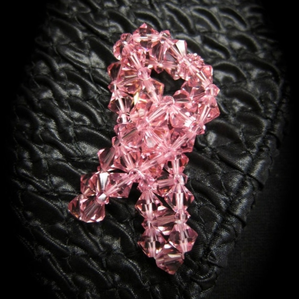 Swarovski Crystal Breast Cancer Awareness Pins / Brooch.